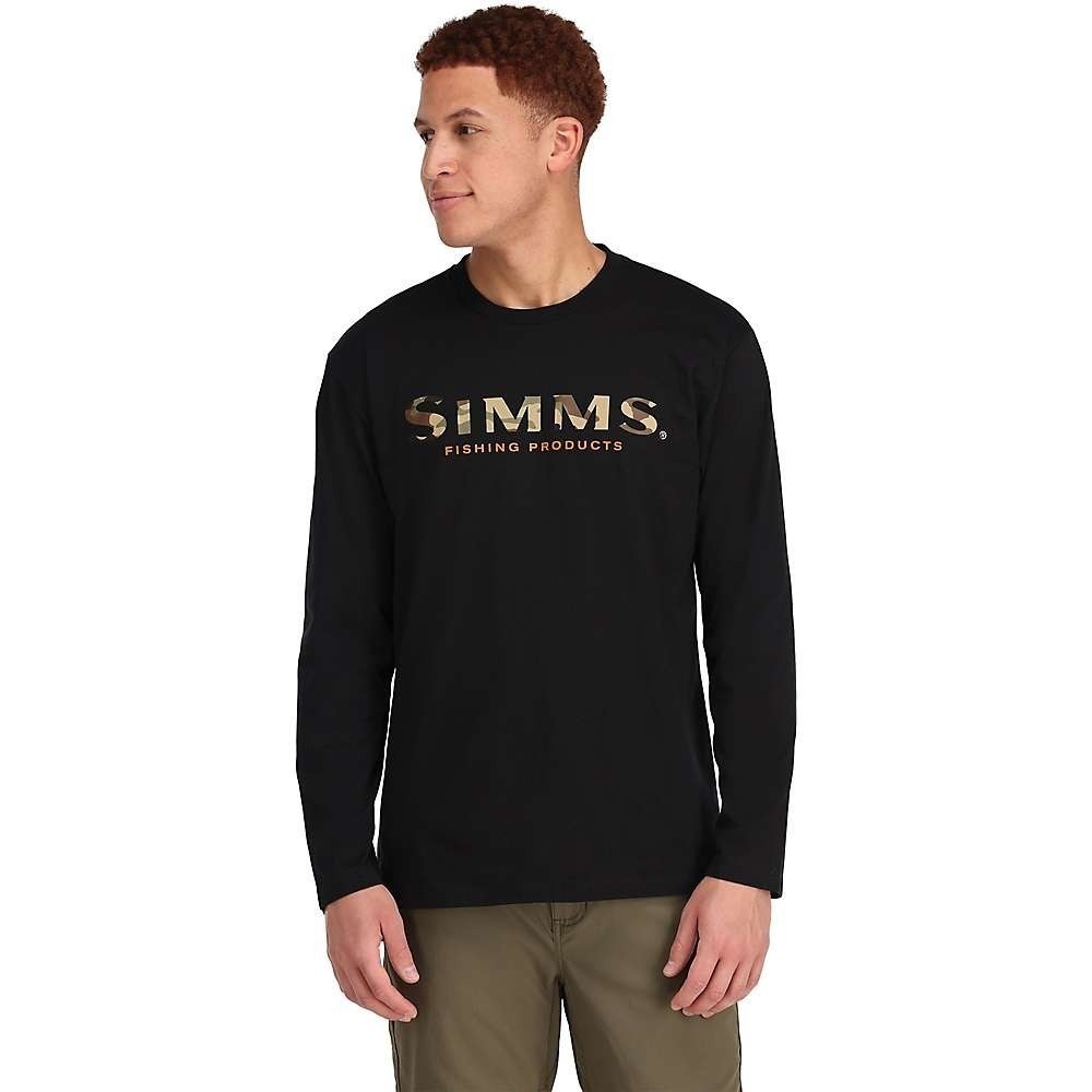 Simms‎ Fishing T-Shirt Men's XL Black Spellout Logo Long Sleeve Crewneck NWT NEW